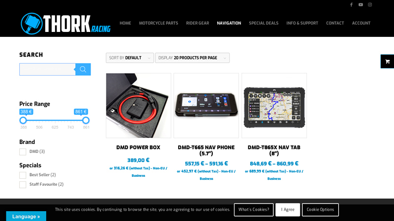 DMD Motorcycle GPS devices - Powered by Android - Thork Racing